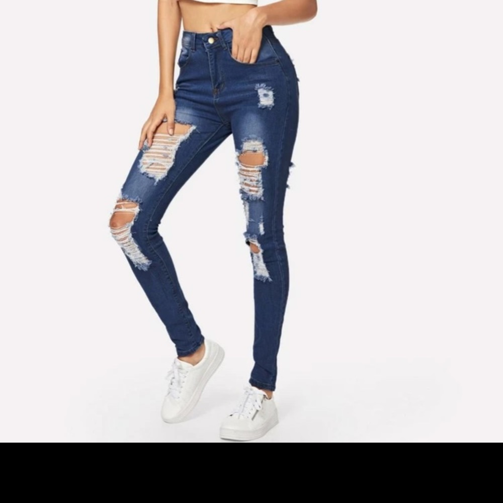 distressed bleach washed skinny jeans